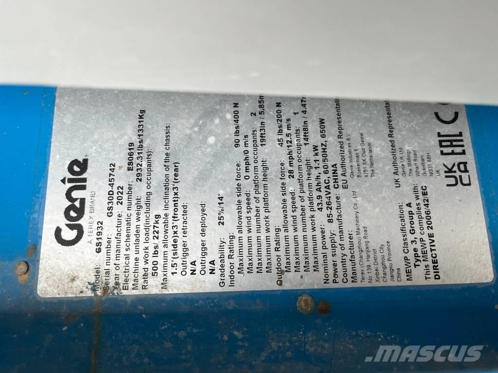 Genie GS 1932E-Drive シザースリフト
