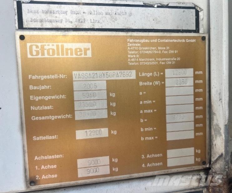 Gföllner SPL2 フラットベッドセミトレーラー／ドロップサイドセミトレーラー