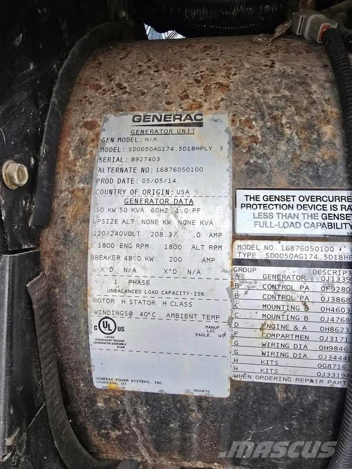 Generac 50 KW ディーゼル発電機