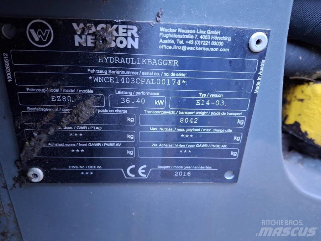 Wacker Neuson EZ 80 中型油圧ショベル 7ｔ-12ｔ（ユンボ・パワーショベル・バックホー）