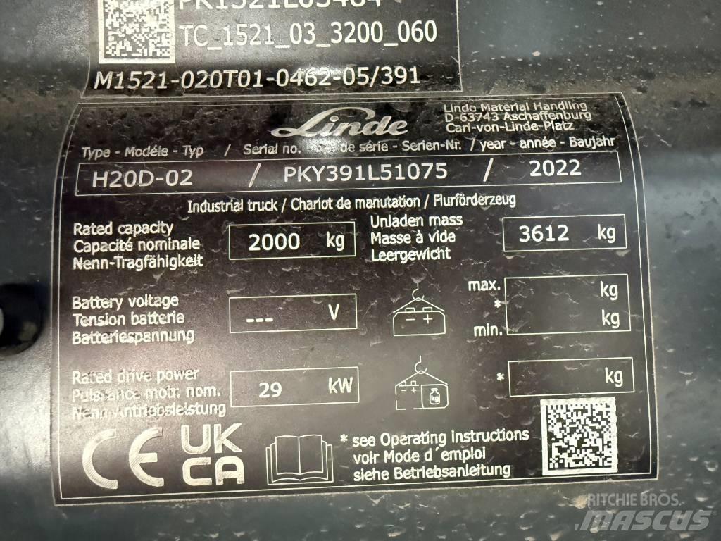 Linde H20D/391-02 ディーゼル・軽油