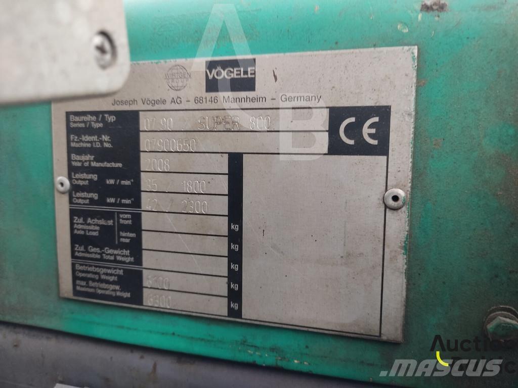 Vögele Super 800 アスファルトフィニッシャ