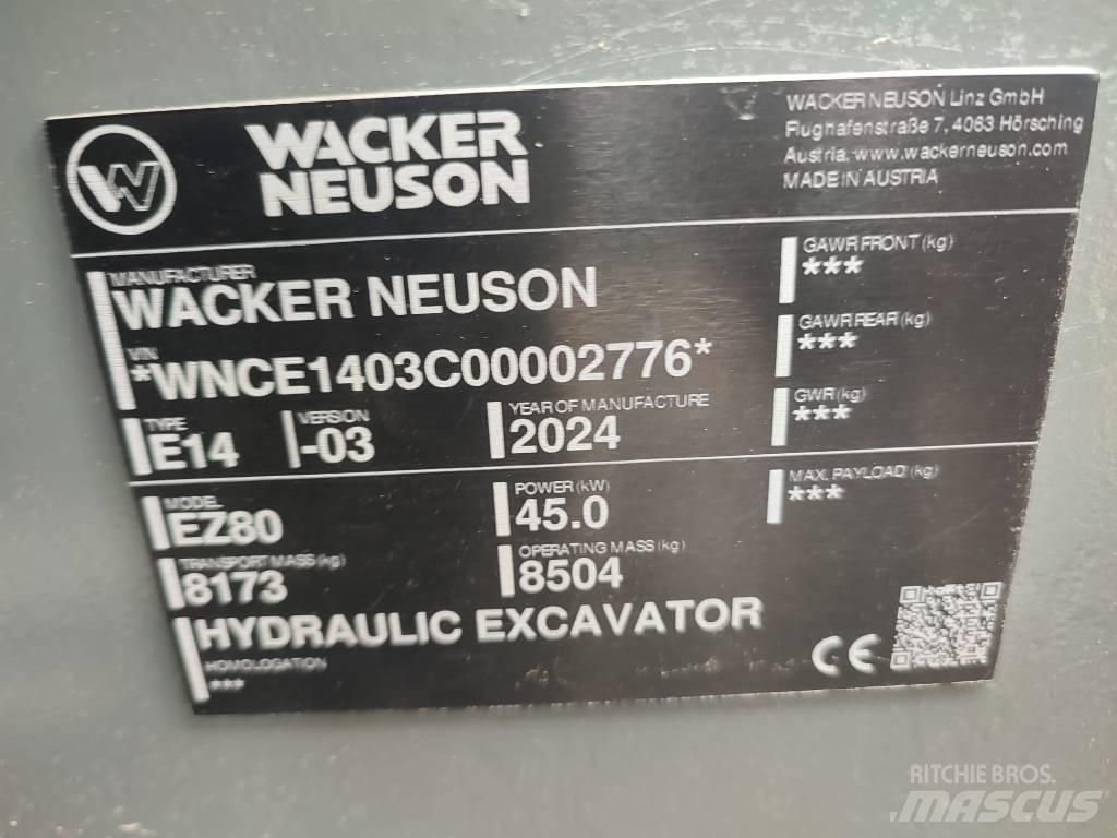 Wacker Neuson EZ 80 中型油圧ショベル 7ｔ-12ｔ（ユンボ・パワーショベル・バックホー）
