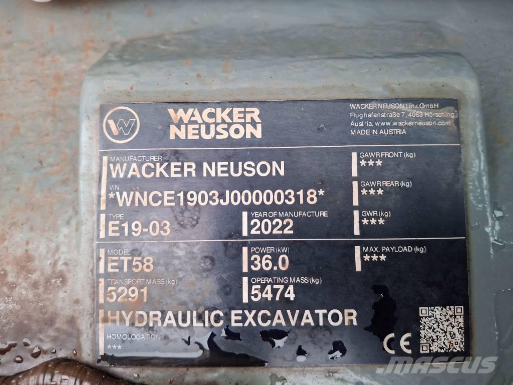 Wacker Neuson ET58 大型油圧ショベル12t以上（パワーショベル・ユンボ）