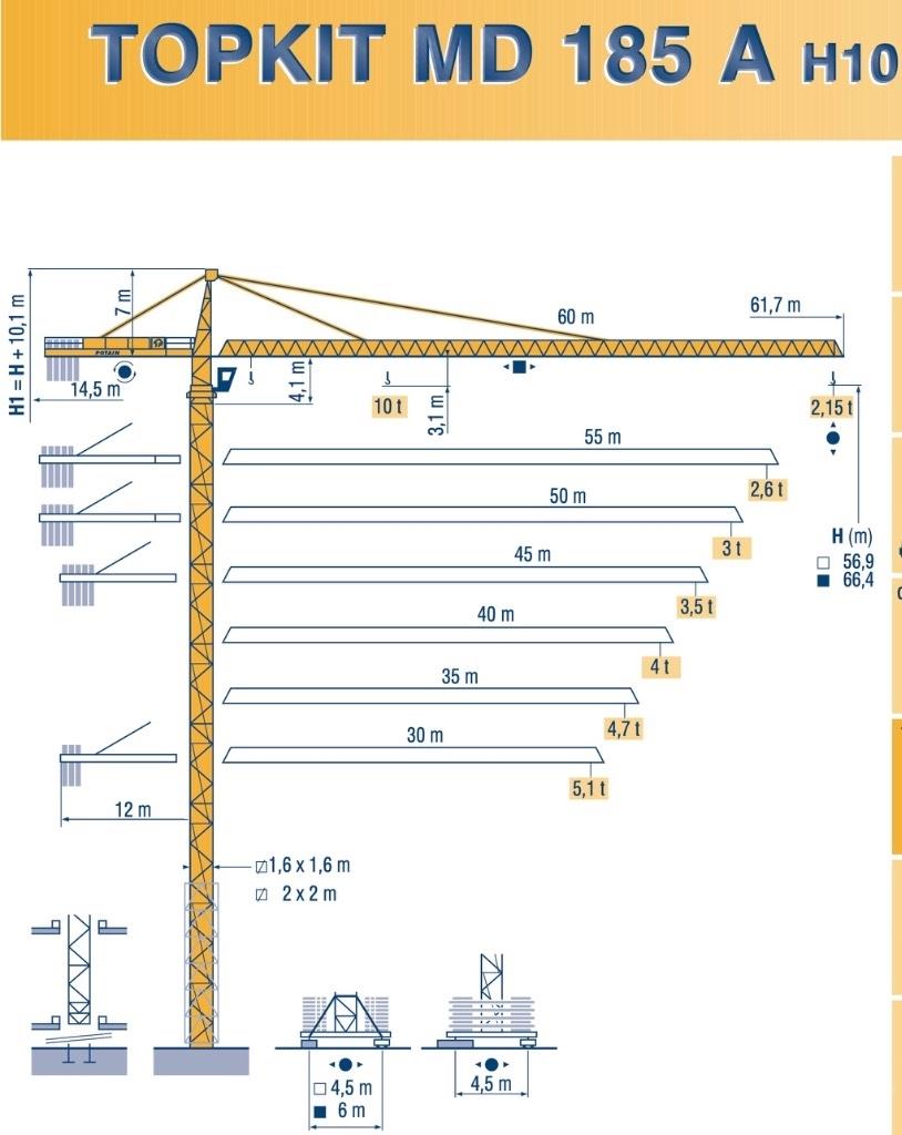 Potain MD 185 A H10 タワークレーン