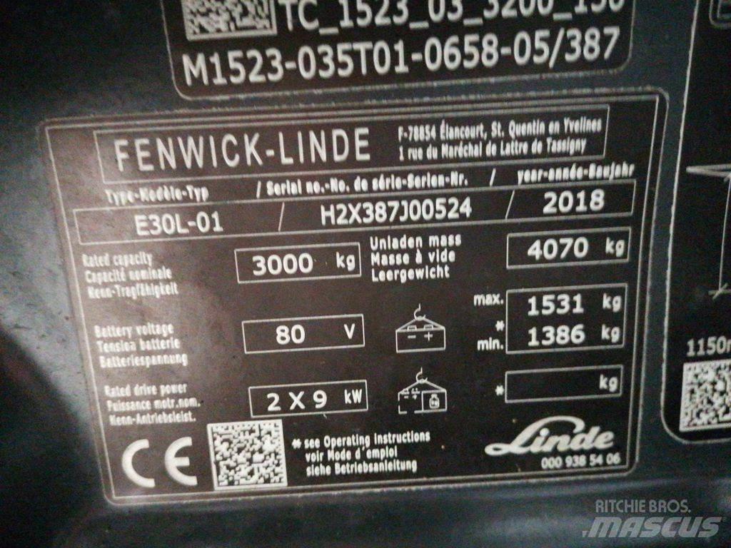 Linde E30L-01 バッテリーフォークリフト
