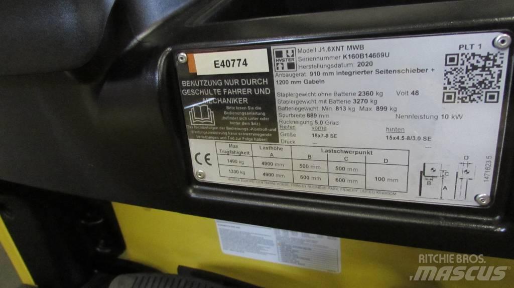 Hyster J1.6XNT MWB バッテリーフォークリフト