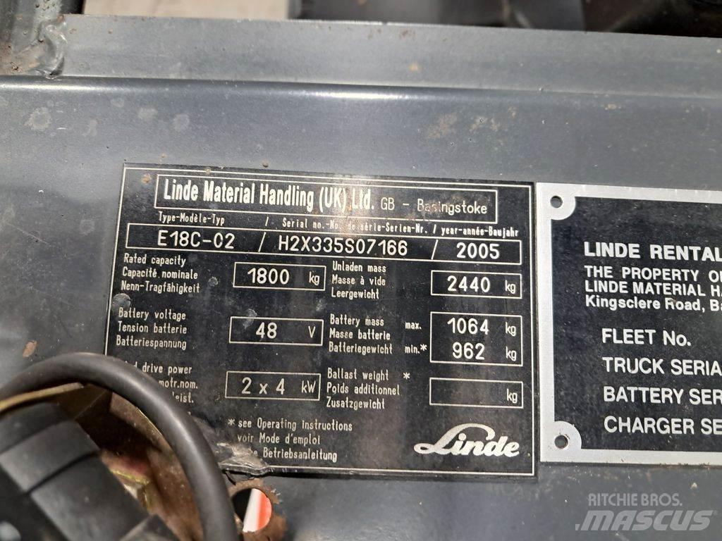Linde E18C-02 バッテリーフォークリフト