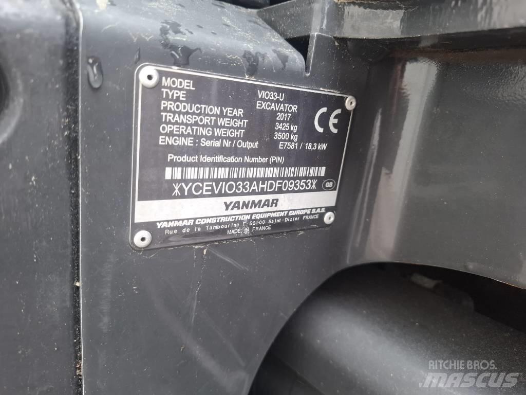 Yanmar Vio 33 U ミニ油圧ショベル 7t以下（ミニユンボ・ミニディガー）
