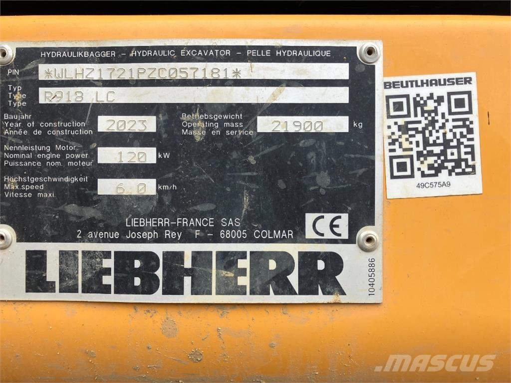 Liebherr R918 大型油圧ショベル12t以上（パワーショベル・ユンボ）