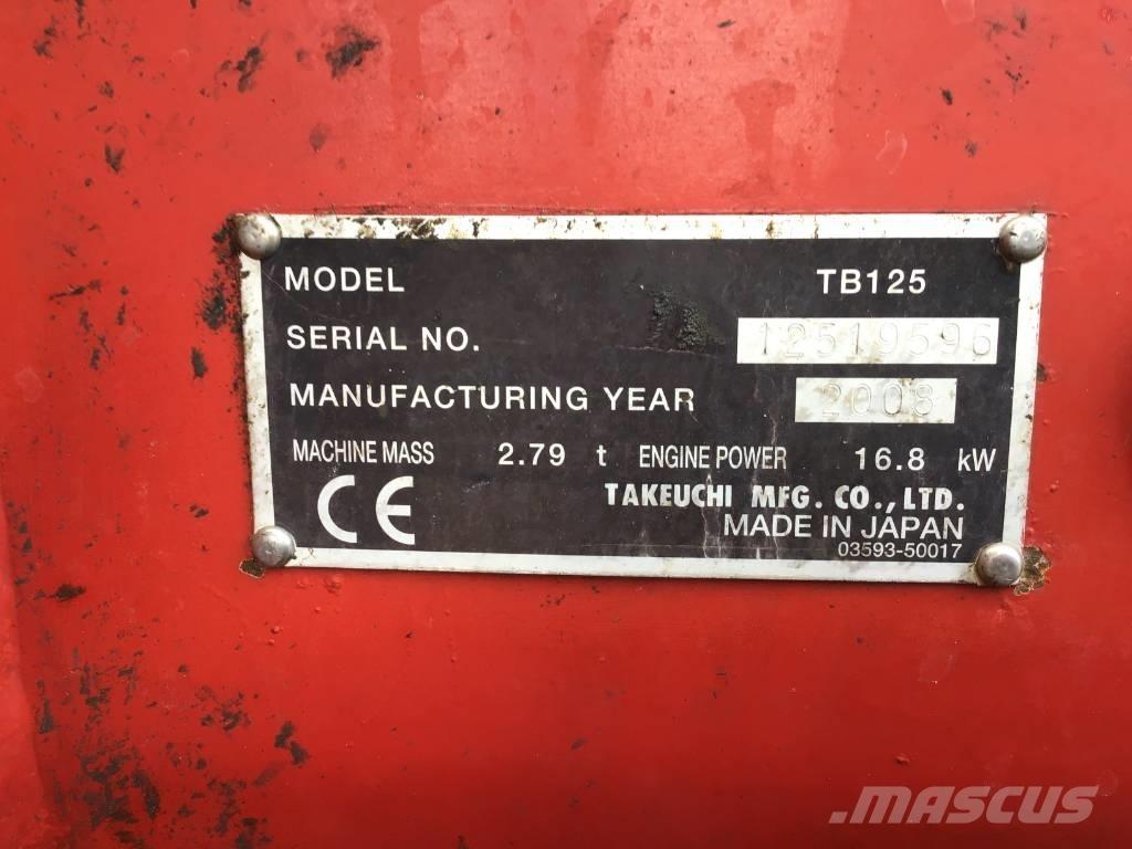 Takeuchi TB 125 ミニ油圧ショベル 7t以下（ミニユンボ・ミニディガー）