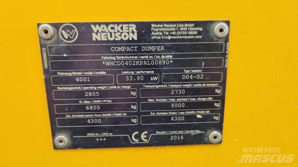 Wacker Neuson 4001 サイト　ダンプ