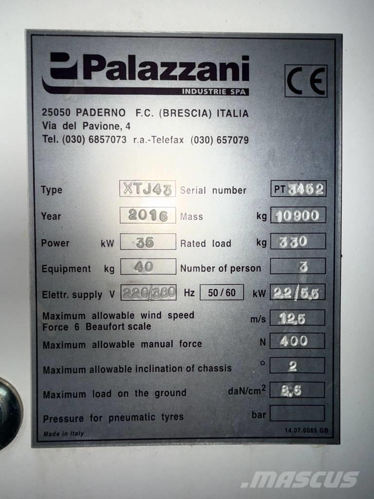 Palazzani XTJ 43 ブームリフト　直伸型