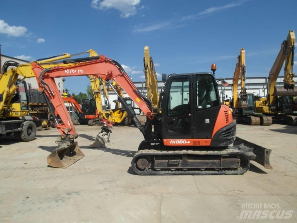 Kubota KX 080-4 中型油圧ショベル 7ｔ-12ｔ（ユンボ・パワーショベル・バックホー）