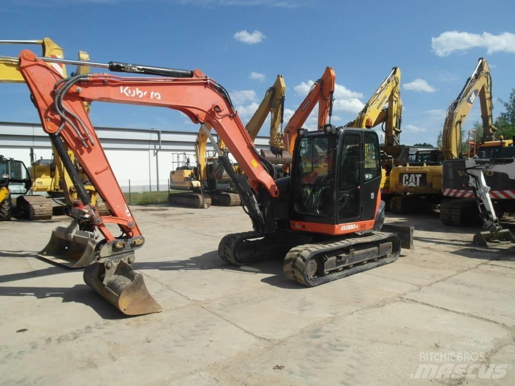 Kubota KX 080-4 中型油圧ショベル 7ｔ-12ｔ（ユンボ・パワーショベル・バックホー）