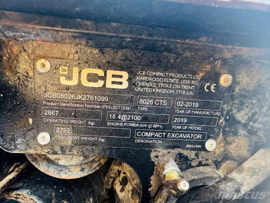 JCB 8026 CTS ミニ油圧ショベル 7t以下（ミニユンボ・ミニディガー）