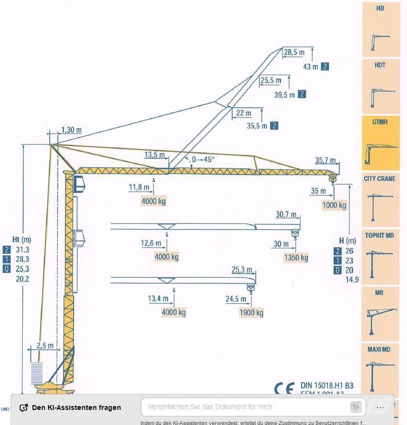 Potain GTMR 331 B タワークレーン