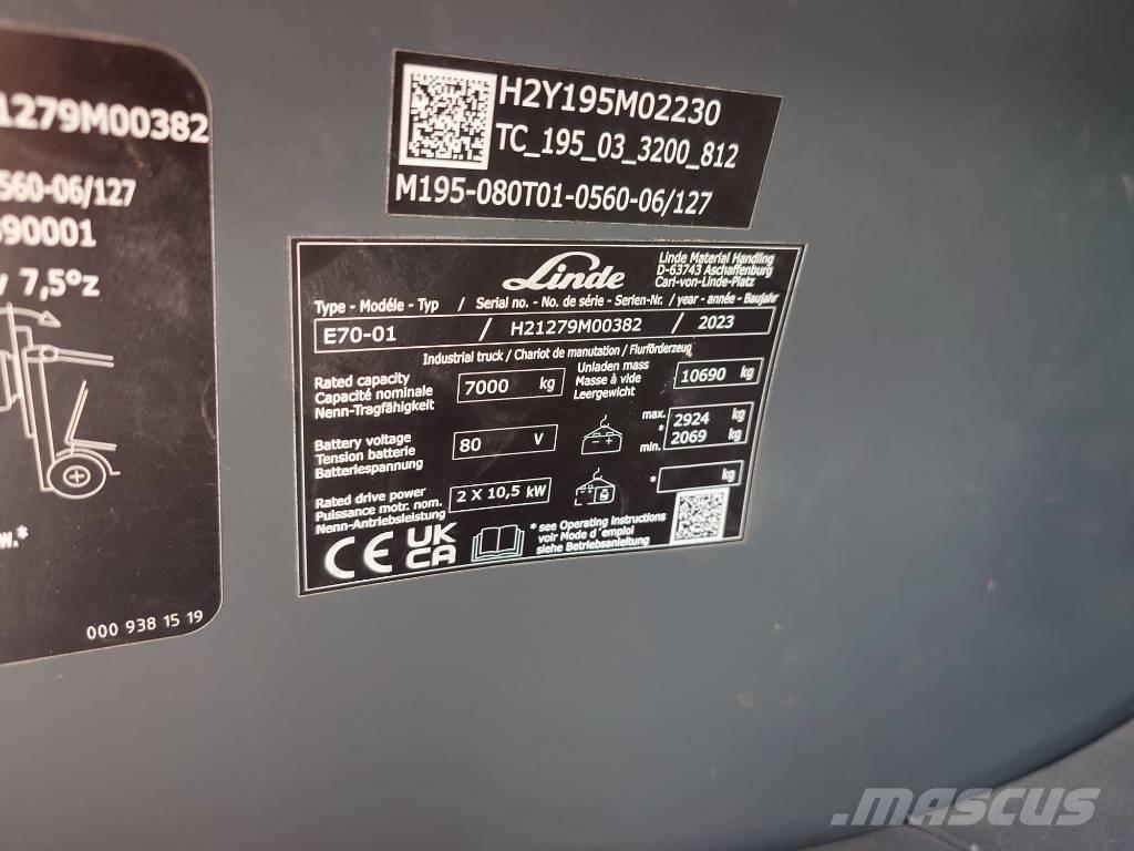 Linde E70/1279 バッテリーフォークリフト