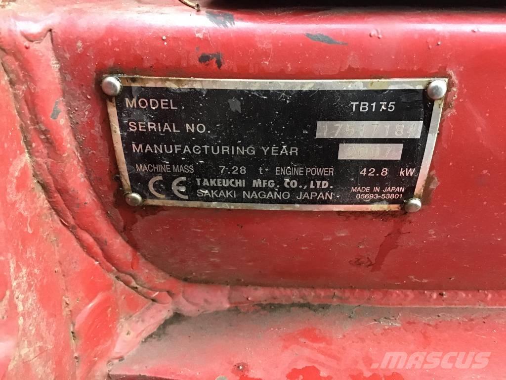 Takeuchi TB 175 中型油圧ショベル 7ｔ-12ｔ（ユンボ・パワーショベル・バックホー）