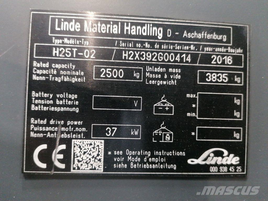 Linde H25T-02 LPGフォークリフト