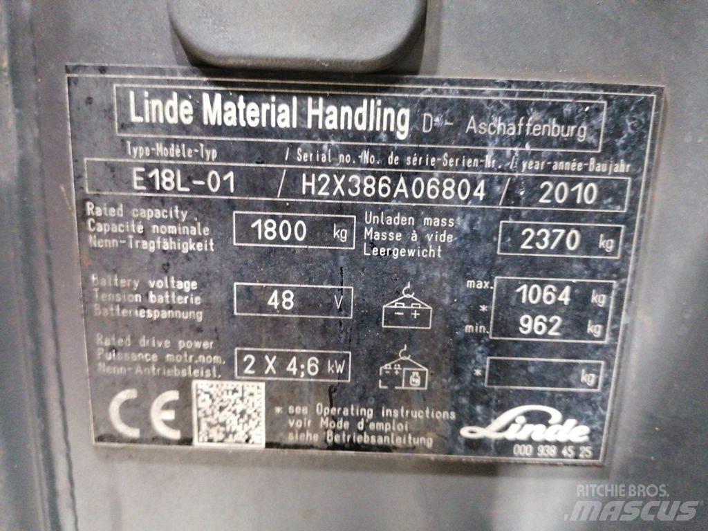 Linde E18L-01 バッテリーフォークリフト