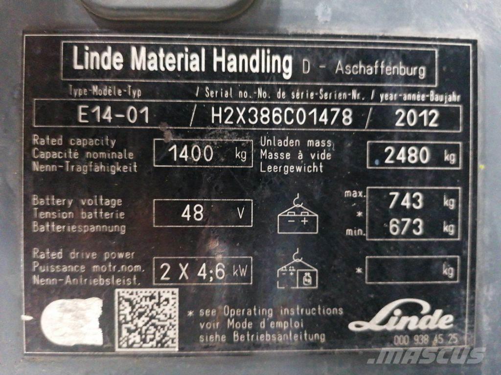 Linde E14-01 バッテリーフォークリフト
