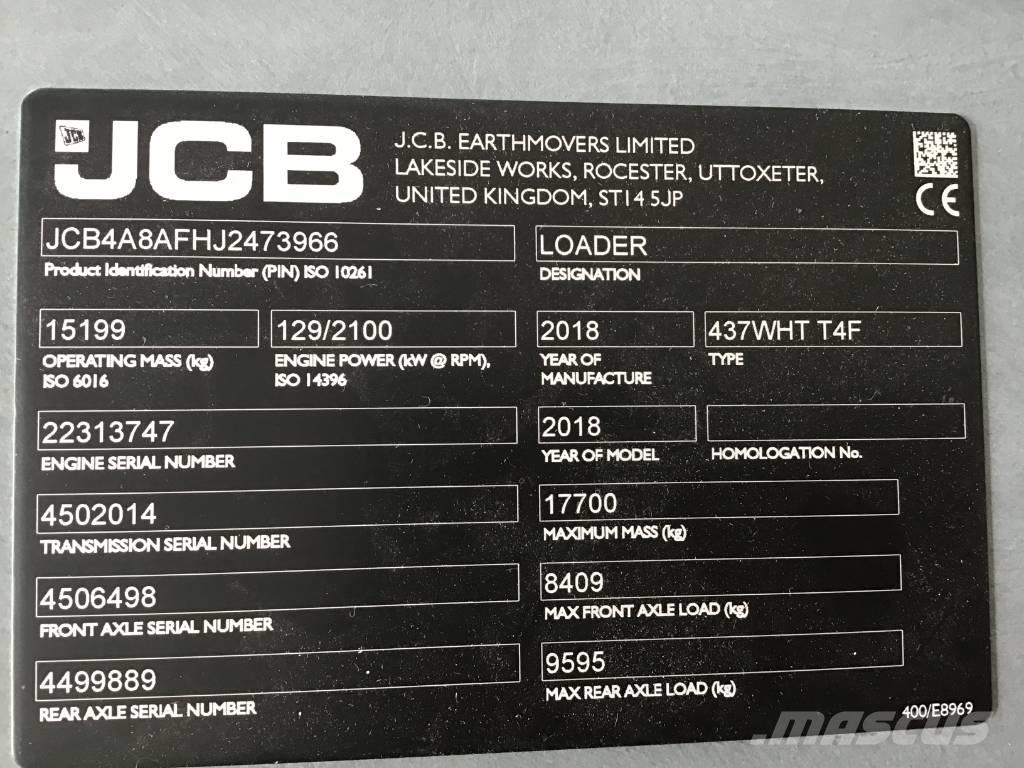 JCB 437 WHT ホイールローダー・タイヤショベル