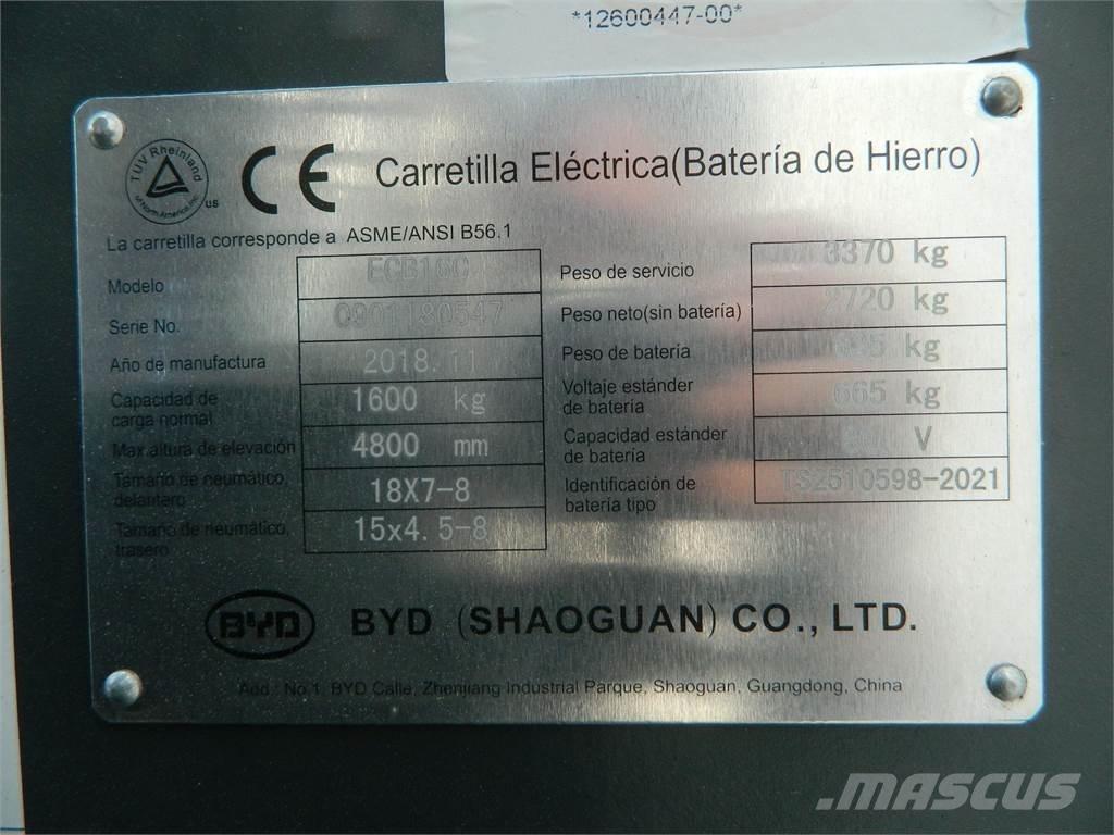 BYD ECB16C バッテリーフォークリフト