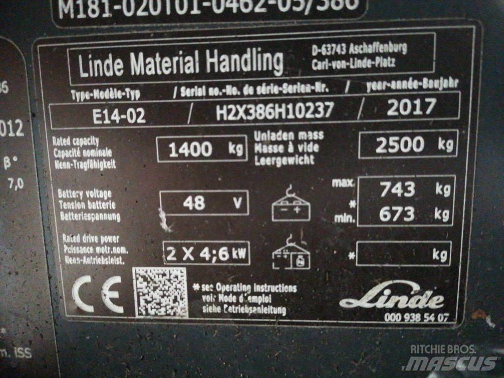 Linde E14-02 バッテリーフォークリフト