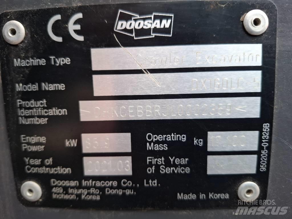 Doosan DX160LC-5 大型油圧ショベル12t以上（パワーショベル・ユンボ）