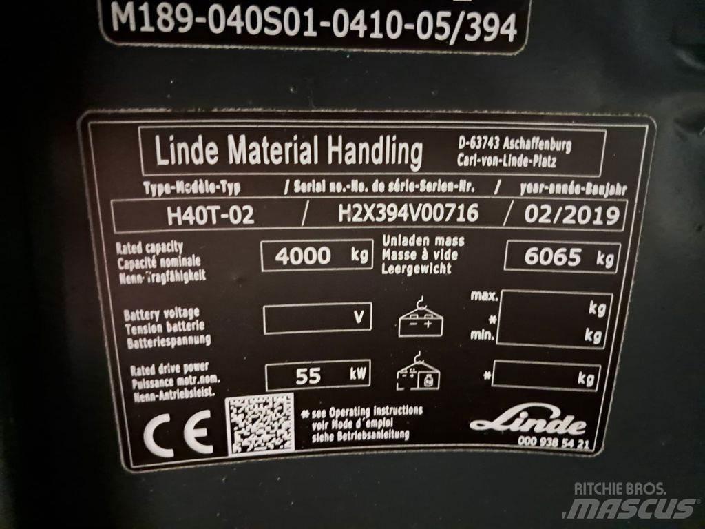 Linde H40T-02 LPGフォークリフト
