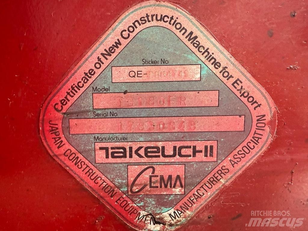 Takeuchi TB 180 FR 中型油圧ショベル 7ｔ-12ｔ（ユンボ・パワーショベル・バックホー）