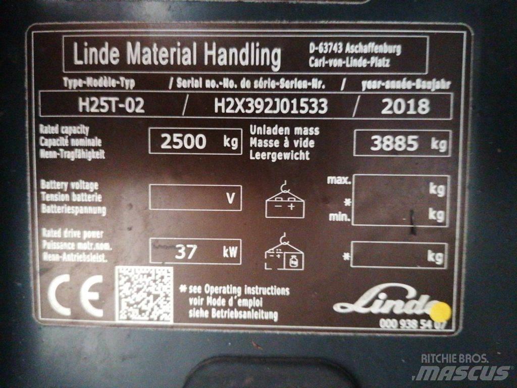 Linde H25T-02 LPGフォークリフト