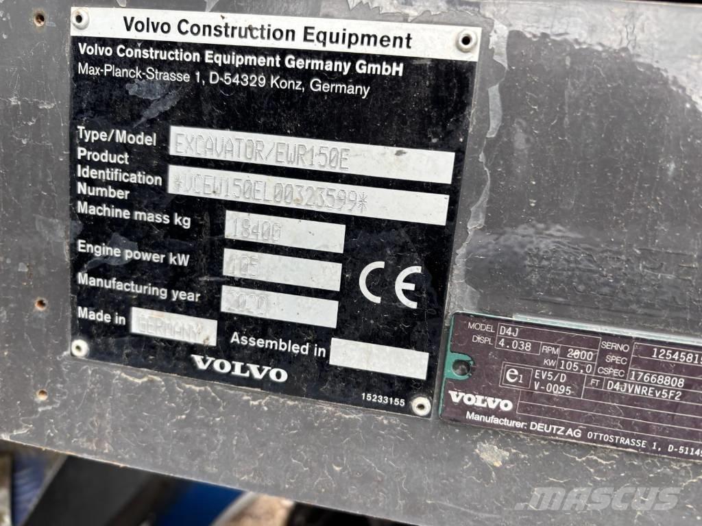 Volvo EWR 150 E ホイール式油圧ショベル（パワーショベル・ユンボ・バックホー）