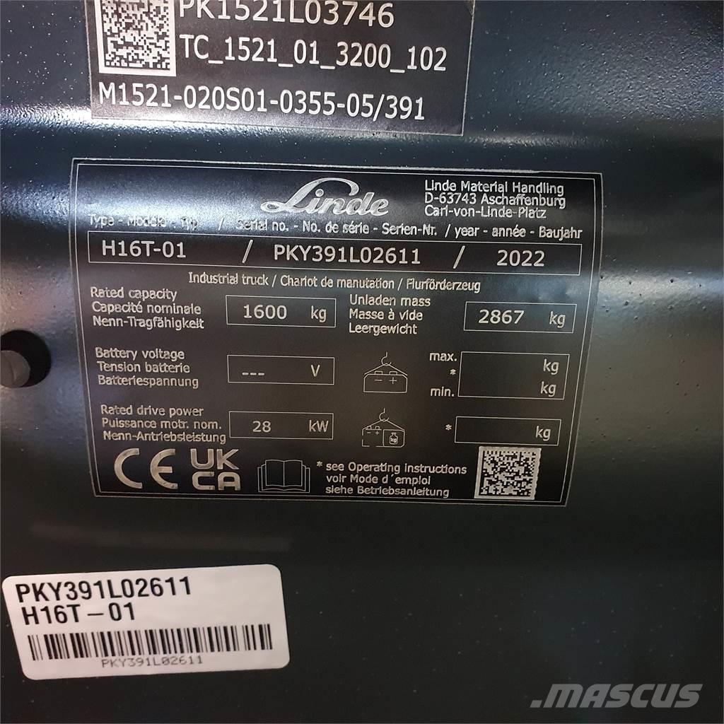 Linde H16T LPGフォークリフト