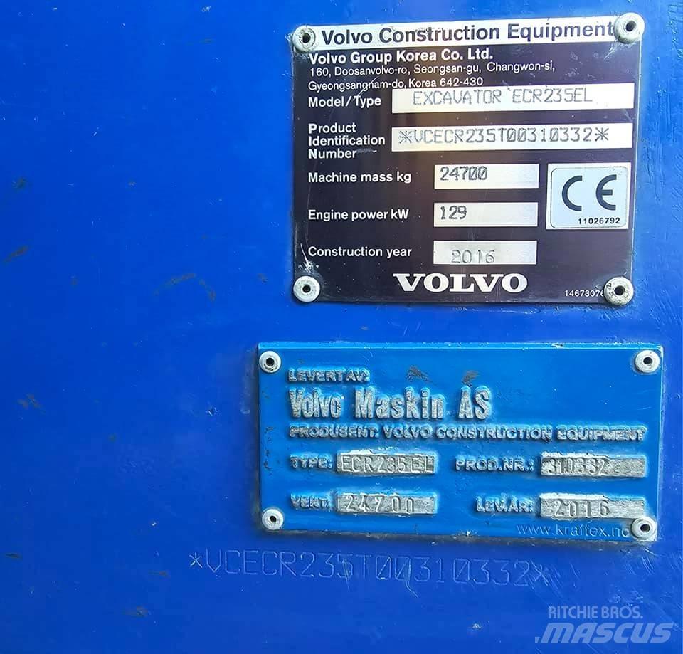 Volvo ECR 235 EL 大型油圧ショベル12t以上（パワーショベル・ユンボ）