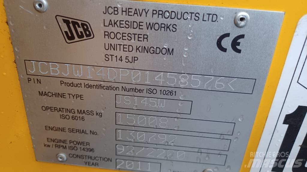 JCB JS 145 W ホイール式油圧ショベル（パワーショベル・ユンボ・バックホー）