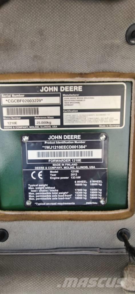 John Deere 1210 E フォワーダー