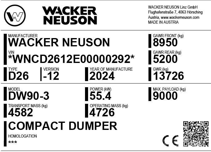 Wacker Neuson DW90-3 サイト　ダンプ