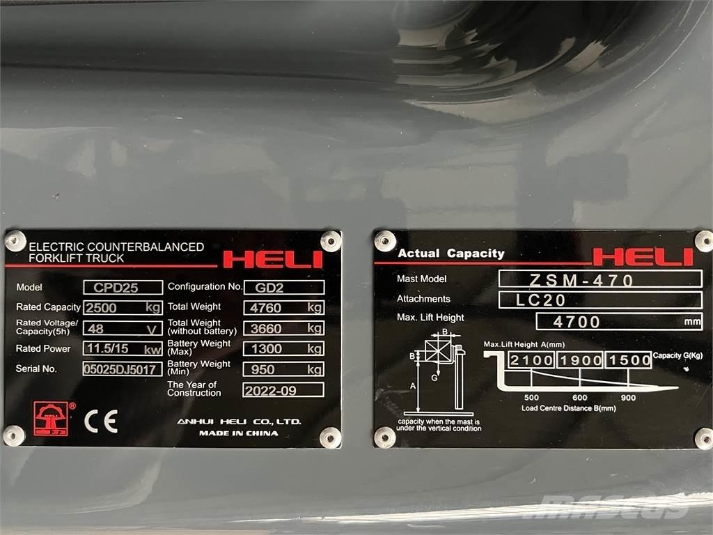 Heli CPD25 GD2 / NEU バッテリーフォークリフト
