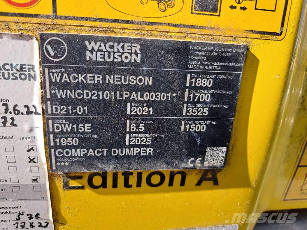 Wacker Neuson DW15e サイト　ダンプ