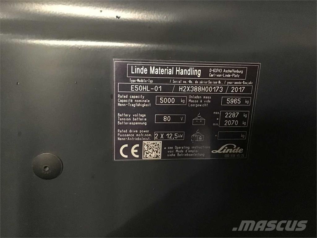 Linde E50HL バッテリーフォークリフト