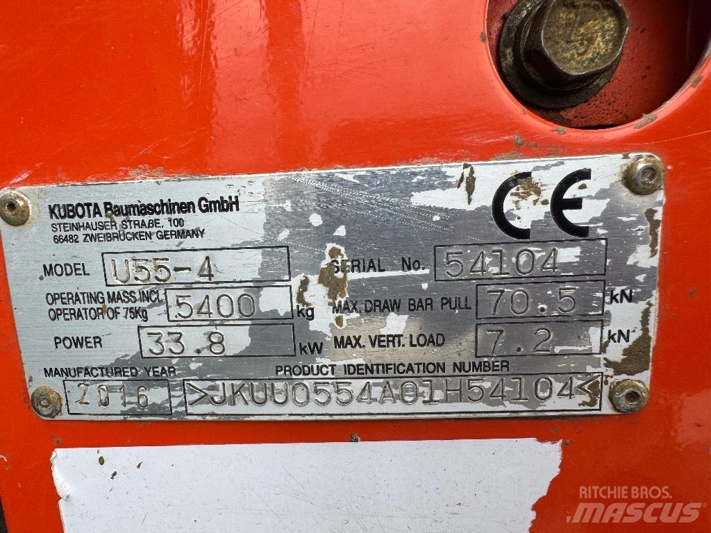 Kubota U 55-4 ミニ油圧ショベル 7t以下（ミニユンボ・ミニディガー）