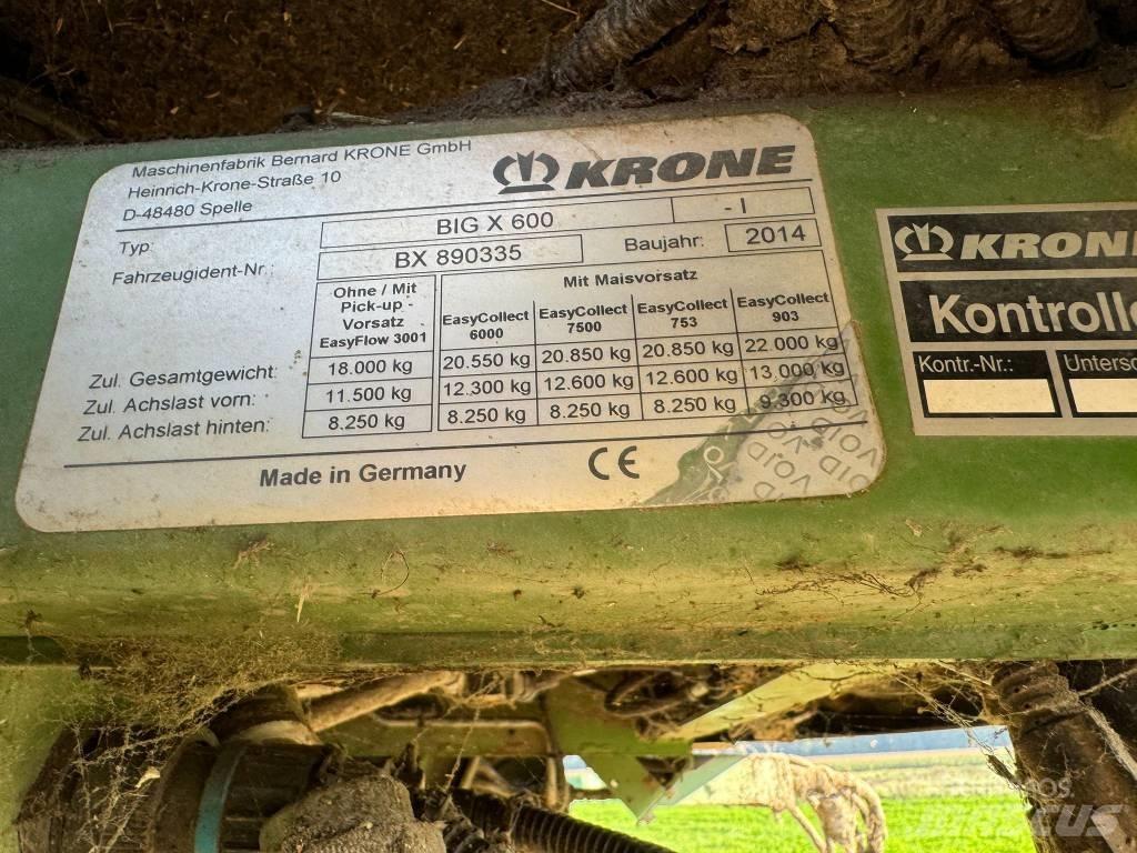 Krone Big X 600 自走式フォレージハーベスター