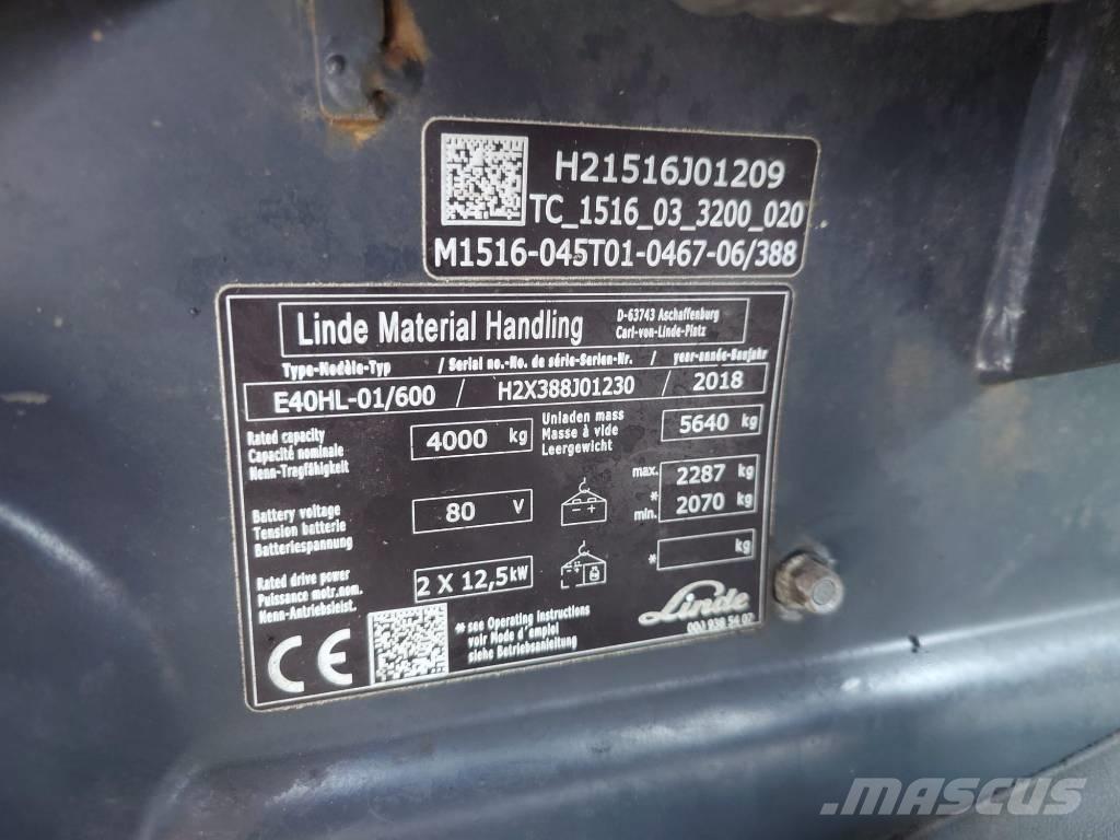 Linde E 40 Li-ION バッテリーフォークリフト