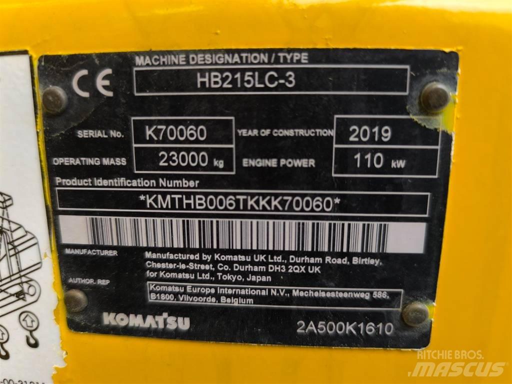 Komatsu HB 215 LC-3 大型油圧ショベル12t以上（パワーショベル・ユンボ）