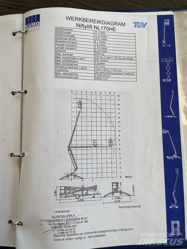 Niftylift 170 H E 高所作業台付トレーラー
