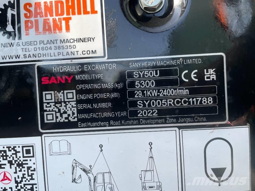 Sany SY 50 U ミニ油圧ショベル 7t以下（ミニユンボ・ミニディガー）