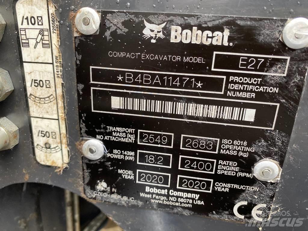 Bobcat E 27 Z ミニ油圧ショベル 7t以下（ミニユンボ・ミニディガー）