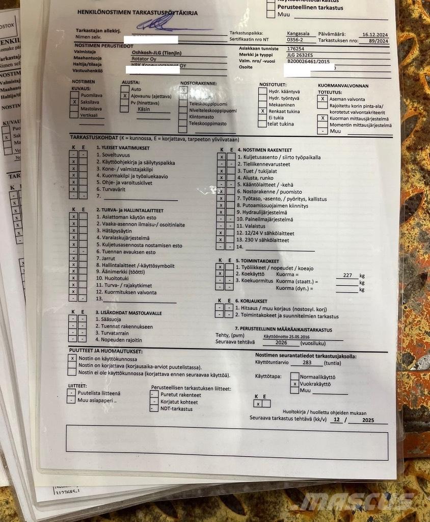 JLG 2630 ES シザースリフト